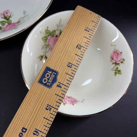 Vintage Royal Wilton Rose Porcelain Dinnerware Set / 3 Bowls with 22K Gold Trim - Picture 9 of 9